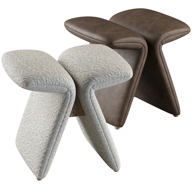Butterfly stool leather and boucle — Descargar