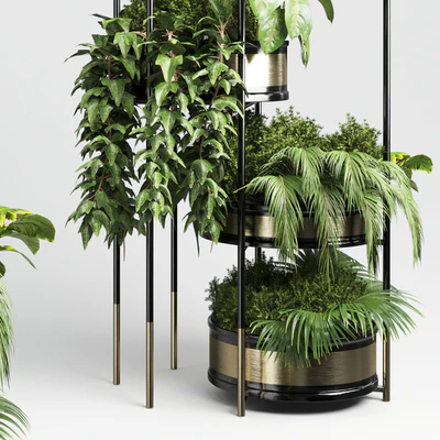 collection Indoor plant plant stairs stand metal vase 10 — Ver 5