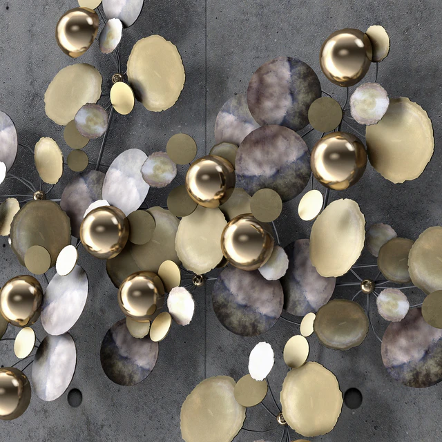 A Large Brass Curtis Jere Raindrops Wall Sculpture — Descargar