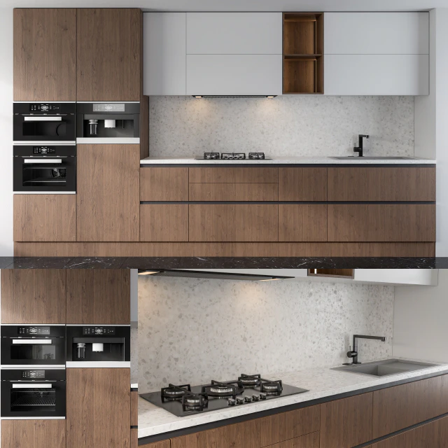 Kitchen white and Wood — Скачать