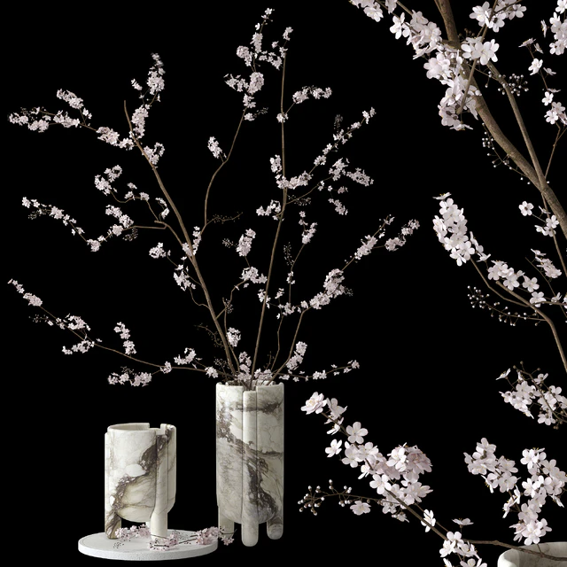 Decorative set with blossoming branches — Скачать