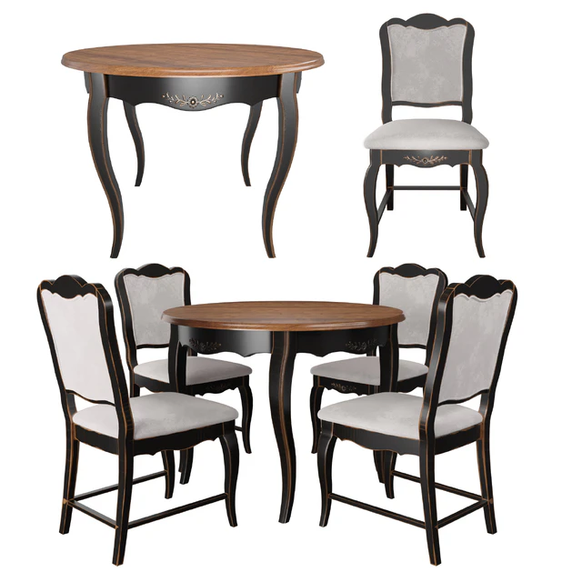 Table and chairs from the collection of Mobilier de Maison — Descargar