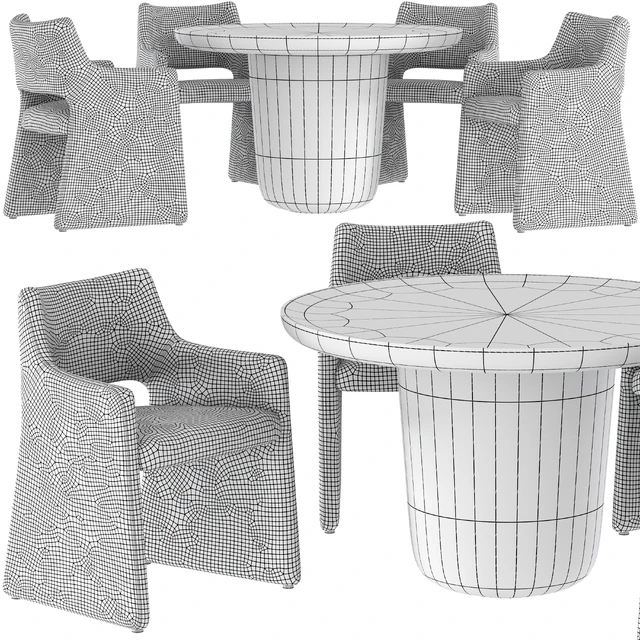 Dining table CB2 Lola and chair CB2 Foley Faux Mohair Navy — Descargar