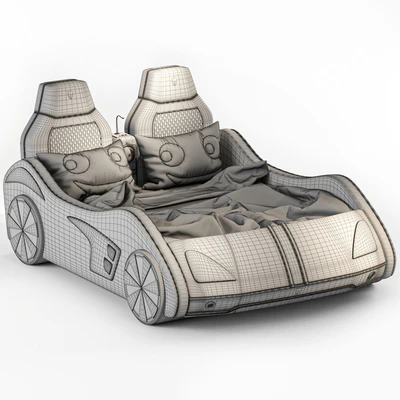 child bed car ferrari (storage) Low poly — Вид 4