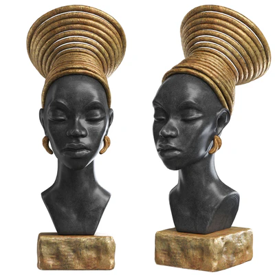 African girl sculpture — Ver 1