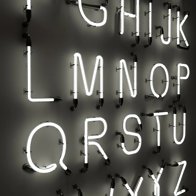 Неоновые буквы, Neon Type Font 2 — Скачать