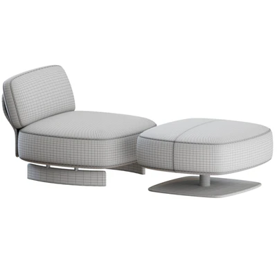Saki Armchair and Footstool by Minotti — Вид 5