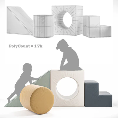 Детские игровые пуфы GATHRE   BLOCK PLAYSET - NIGHTFALL BLOCK — Вид 3
