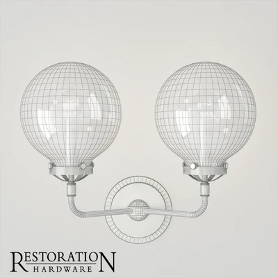 Rh bistro globe clear glass double sconce — Ver 3