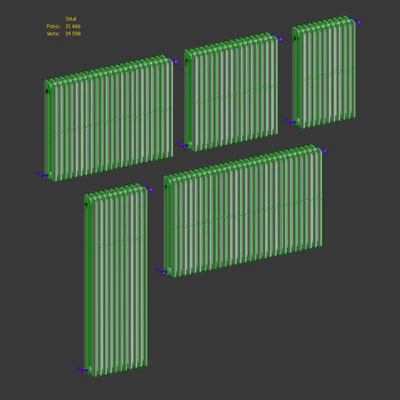 Heating radiators are rectangular. 5 models — Ver 4