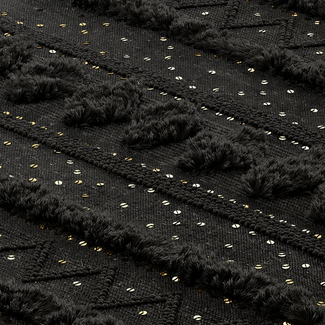 nuLOOM Black Wool Raised Geometric Shag Rug — Descargar