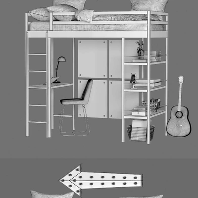 KIERAN STUDY LOFT BED — Вид 2