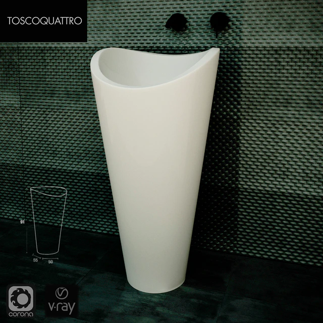 TOSCOQUATTRO РАКОВИНА НАПОЛЬНАЯ ИЗ ИСКУССТВЕННОГО КАМНЯ FORMA БЕЛАЯ — Скачать