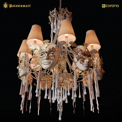 CHANDELIER 8 Lights Masks of Venice — Ver 3