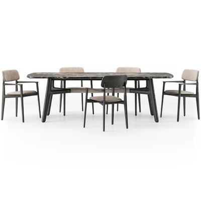 Poliform Curve dining table armchair set — Вид 7