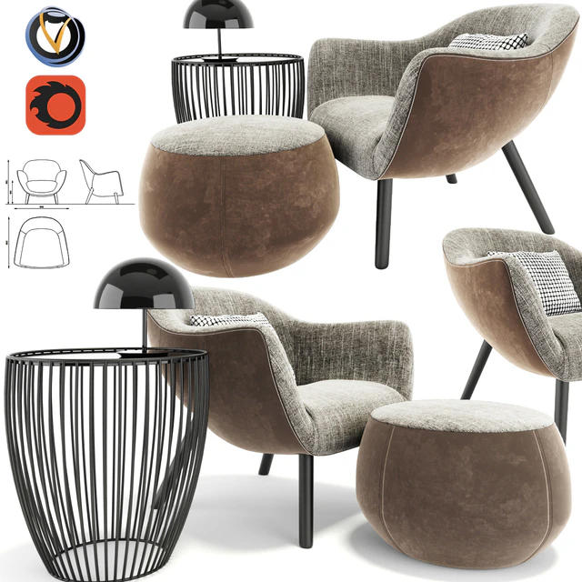 Poliform Mad Armchair Set — Скачать