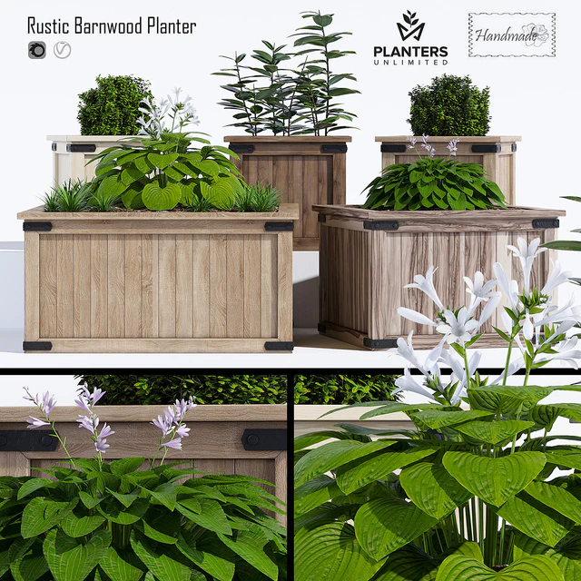 Rustic barnwood planter two — Скачать