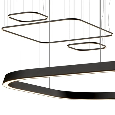 Leds C4 Geometric Square Pendant Lamps — Ver 1