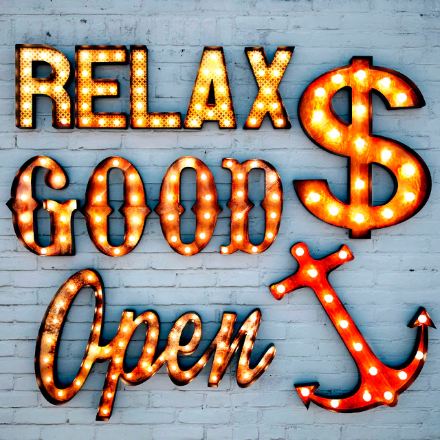 Lighted Metal sign. Set 5 — Descargar