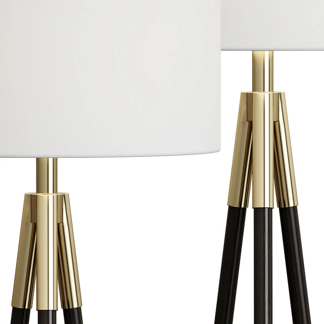 Crate & Barrel / Hyde Brass and Bronze Metal Tripod Floor Lamp — Descargar