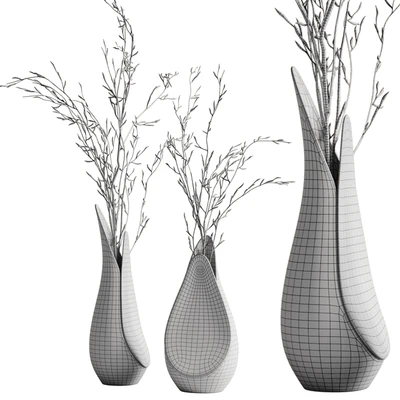Coals vase from Corner design with branches — Ver 4