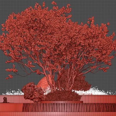 Landscaping Figure with Plants Waterfalls and Fish — Вид 6