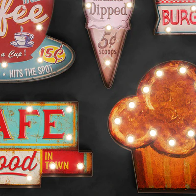 Lighted Metal sign Set 24 — Ver 4