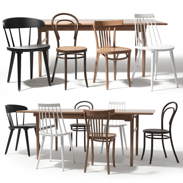 Thonet and IKEA chairs set — Скачать