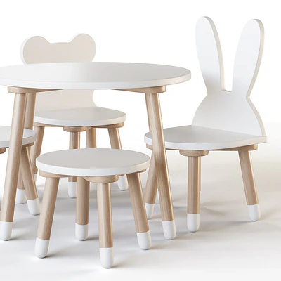 Smile Artwood table and chairs for nursery — Ver 3