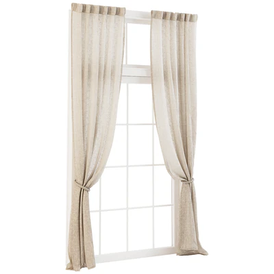 Linen Curtains with Rope Tiebacks — Ver 5