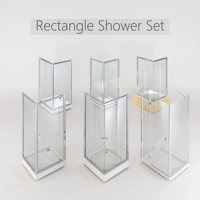 Collection of Rectangular Shower Cabins — Ver 1