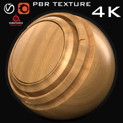 3 Wood PBR Texture & Substance Painter — View 3