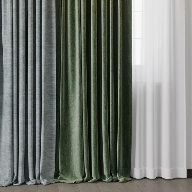 Hadi Curtains 40 - collection of green and blue curtains with patterns — Descargar