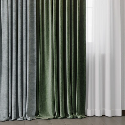 Hadi Curtains 40 - collection of green and blue curtains with patterns — Ver 4