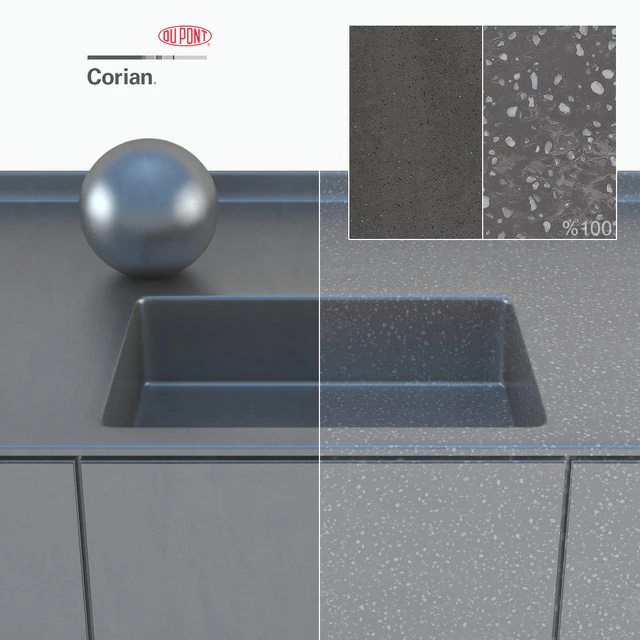 Dupont Corian Kitchen Countertops Black 1 — Скачать