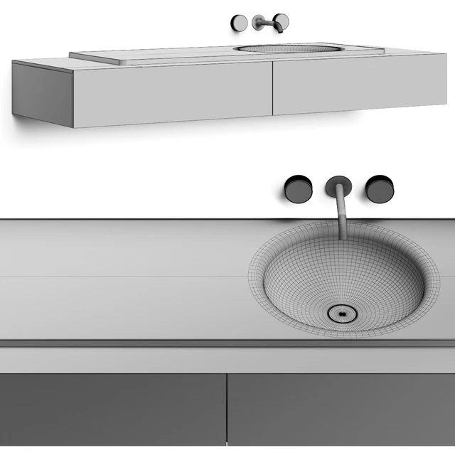 Boffi Floe Stone Encased Washbasin & Salvatori Spaghetti — Descargar