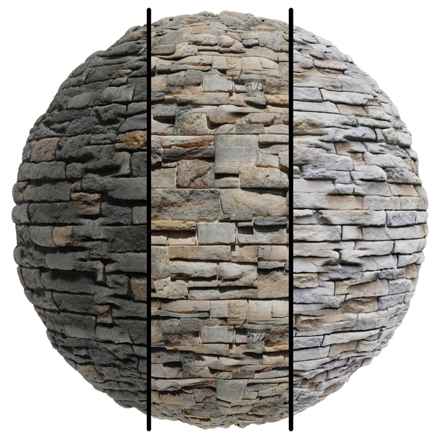 FB596 Exterior Stone Cladding facade | 3MAT | PBR | Seamless — Descargar