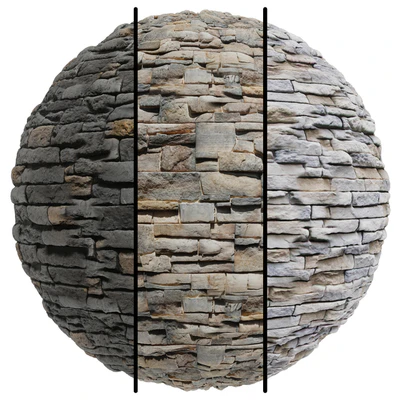 FB596 Exterior Stone Cladding facade | 3MAT | PBR | Seamless — Ver 1