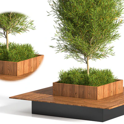 Park Bench Table with tree 01 — Ver 5