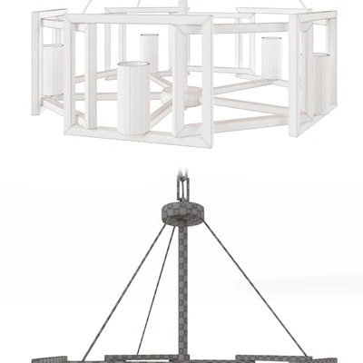 Marco 5 Light Chandelier White Gold with Clear Glass — Ver 2