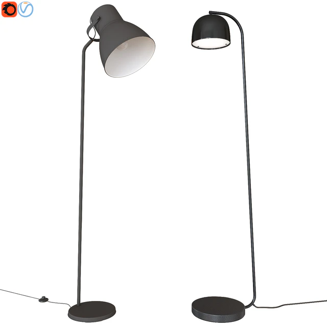 A set of floor lamps. IKEA HEKTAR  Grant Floor Lamp EU Black — Descargar