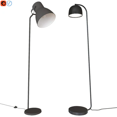 A set of floor lamps. IKEA HEKTAR  Grant Floor Lamp EU Black — Ver 1