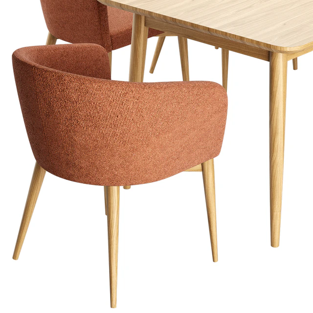 Torino Chair Tate Walnut Extendable Midcentury Dining Table — Скачать