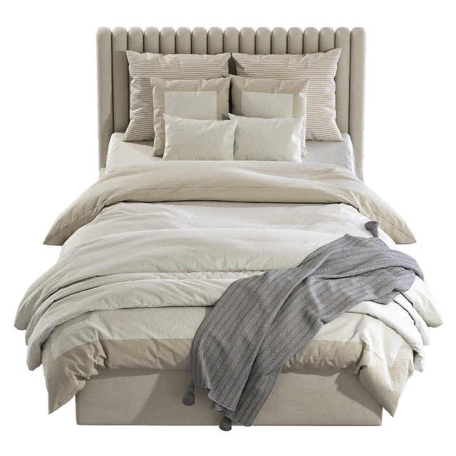 Bed with soft headboard 5 — Descargar