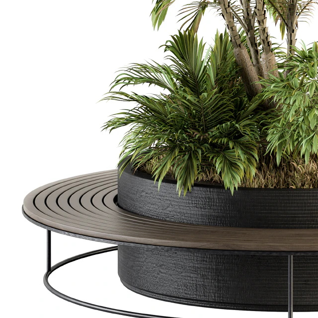 Urban Furniture / Architecture Bench with Plants- Set 16 — Descargar