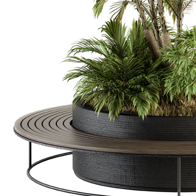 Urban Furniture / Architecture Bench with Plants- Set 16 — Ver 4