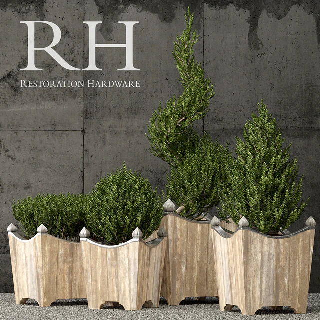 Restoration Hardware brugge salvaged wood & metal planter — Descargar