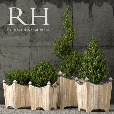 Restoration Hardware brugge salvaged wood & metal planter — Ver 1
