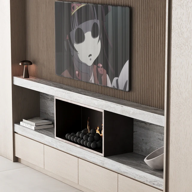 150 tv wall kit 02 modern japandi oak wood 02 — Скачать