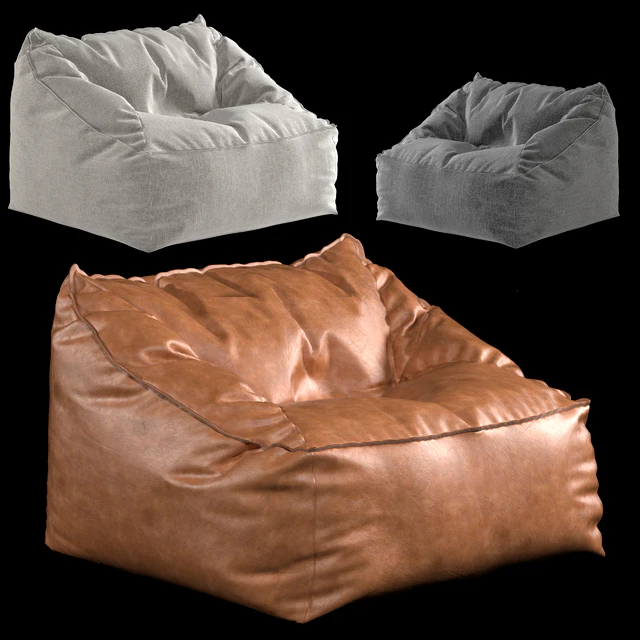 Bean bag chair Vegan Leather Caramel Modern Lounger — Descargar